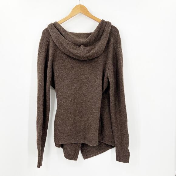 Betabrand Wool Alpaca Wrap Hooded Cardigan Brown Size Small / Medium - Picture 2 of 5